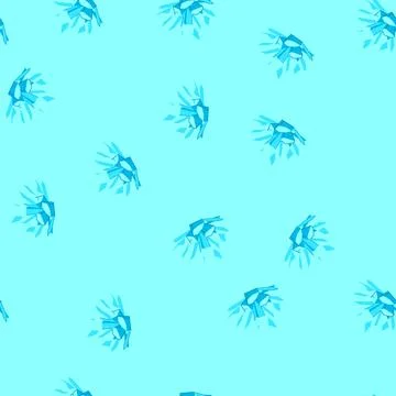 Seamless pattern ice blast explosion with exploding blue crystals Illustrazione stock