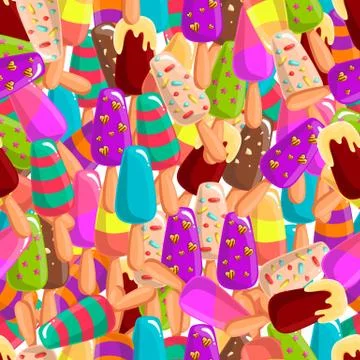 Seamless pattern with ice cream 2 Stock Illustration