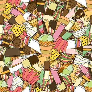 Seamless pattern with ice cream Stock Illustration