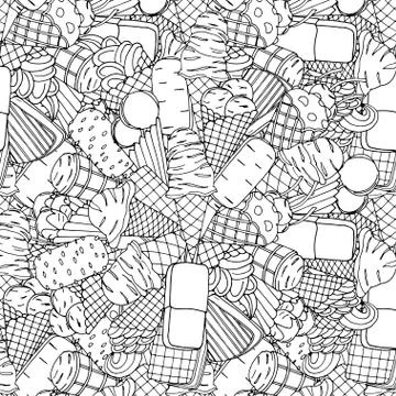 Seamless pattern with ice cream Stock Illustration
