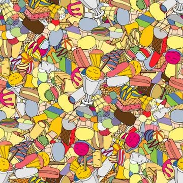 Seamless pattern with ice cream Stock Illustration