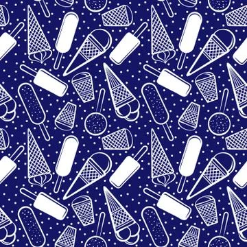 Seamless pattern with ice cream Stock Illustration