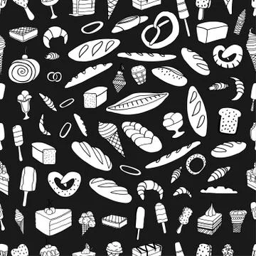 Seamless pattern of ice-cream Illustrazione stock