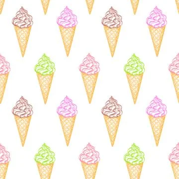 Seamless pattern with ice cream Illustrazione stock