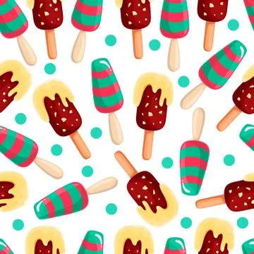 Seamless pattern with ice-cream Stock Illustration