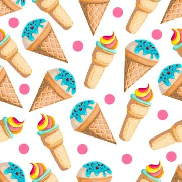 Seamless pattern with ice-cream Stock Illustration