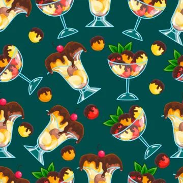 Seamless pattern with ice-cream Stock Illustration
