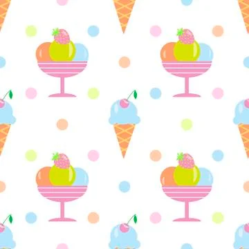 Seamless pattern ice cream Illustrazione stock