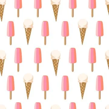 Seamless pattern with ice cream Stock Illustration
