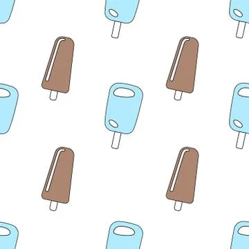 Seamless pattern with ice cream Stock Illustration