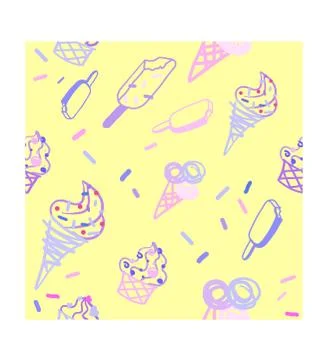 SEAMLESS PATTERN with ice cream Illustrazione stock