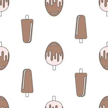 Seamless pattern with ice cream Stock Illustration