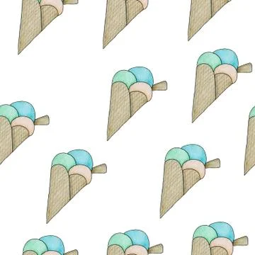 Seamless pattern with ice cream Stock Illustration