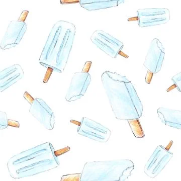 Seamless pattern with ice cream Stock Illustration