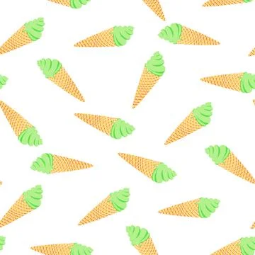 Seamless pattern with ice cream Stock Illustration