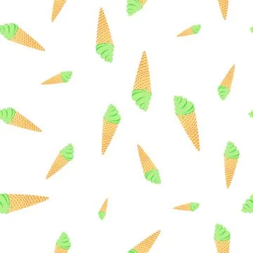 Seamless pattern with ice cream Stock Illustration