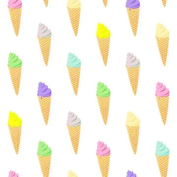 Seamless pattern with ice cream Stock Illustration