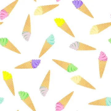 Seamless pattern with ice cream Stock Illustration
