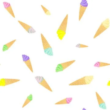 Seamless pattern with ice cream Stock Illustration