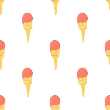 Seamless pattern with ice cream Stock Illustration