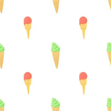 Seamless pattern with ice cream Stock Illustration