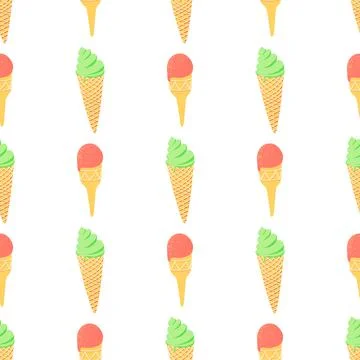 Seamless pattern with ice cream Stock Illustration