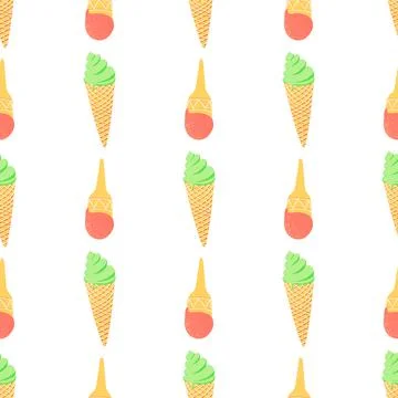 Seamless pattern with ice cream Stock Illustration