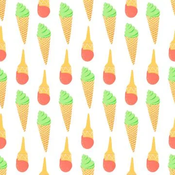 Seamless pattern with ice cream Stock Illustration