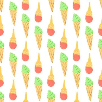 Seamless pattern with ice cream Stock Illustration