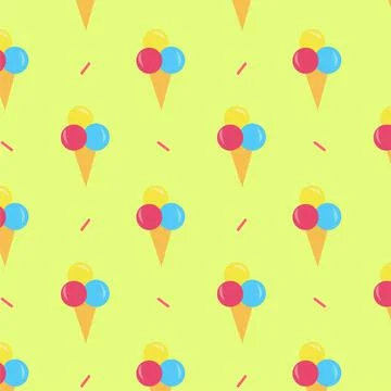 Seamless pattern with ice cream Stock Illustration
