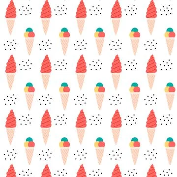 Seamless pattern with ice cream. Stock Illustration