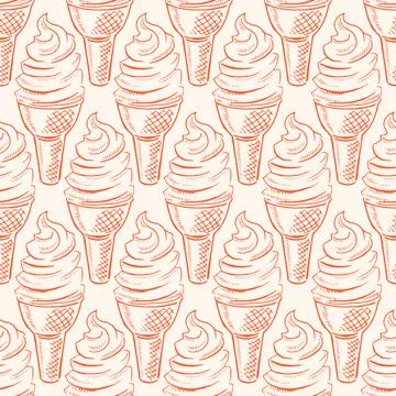 Seamless pattern with ice-cream Stock Illustration
