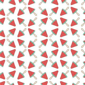 Seamless pattern ice cream piece of watermelon Stock-Illustration