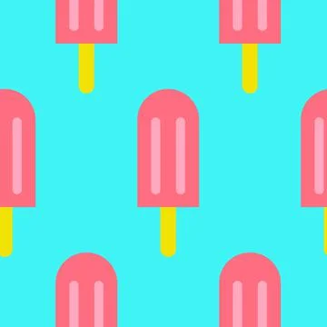 Seamless pattern ice cream popsicles on a stick, berry sorbet. Design for fab 스톡 일러스트