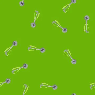 Seamless pattern ice cream scoop kitchen utensil for serving desserts Illustration