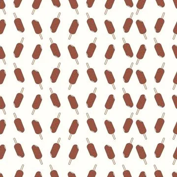 Seamless pattern ice cream on a stick in glaze Stock Illustration