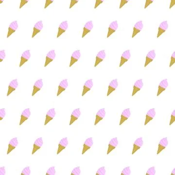 Seamless pattern ice cream summer background with template in swatches Stock Illustration