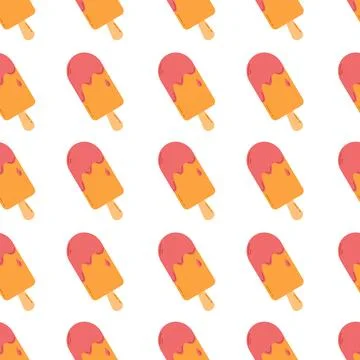 Seamless pattern with ice cream. Summer background Illustrazione stock