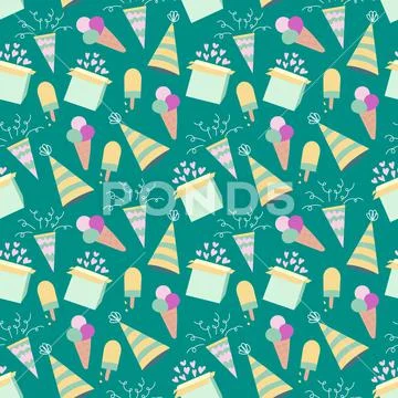 Seamless pattern with ice cream in vector Ilustraciones de archivo