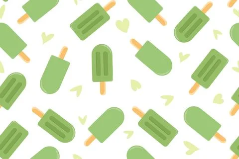 Seamless pattern of ice cream. Vector illustration on a white background. Stockillustratie