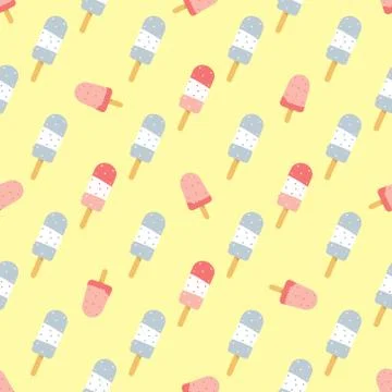 Seamless pattern with ice-cream for wrapping Stock Illustration