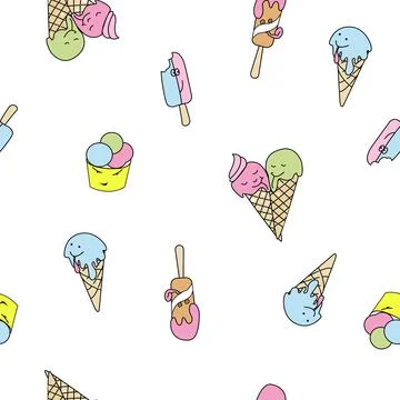 Seamless pattern with ice cream.vector illustration Stock Illustration