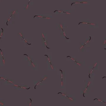 Seamless pattern ice hockey stick cartoon vector Stock Illustration