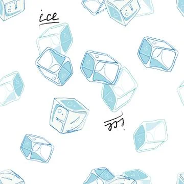 Seamless pattern with Ice, pattern with ice cubes Illustrazione stock