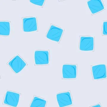 Seamless pattern ice reusable hot cold gel pack cartoon vector Stock Illustration