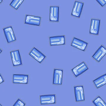 Seamless pattern ice reusable hot cold gel pack cartoon vector Stockillustratie