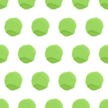 Seamless pattern with iceberg lettuce whole vegetable. Stock Illustration