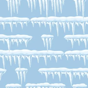 Seamless pattern with icicles. Winter decoration for Merry Christmas and Happy Stock Illustration