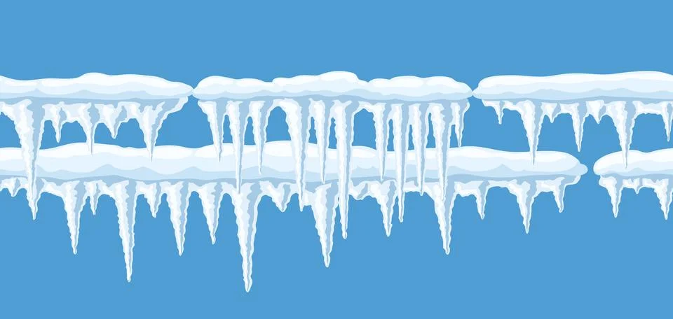 Seamless pattern with icicles. Winter decoration for Merry Christmas and Happy Stock Illustration