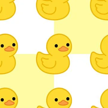 Seamless pattern icon cute animal duck Stock Illustration